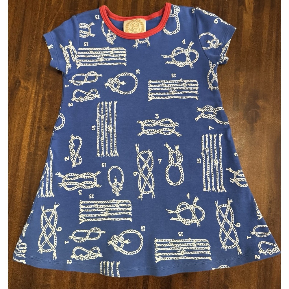 The Beaufort Bonnet Company Polly Play Dress "Yachts Of Knots" Size 3T